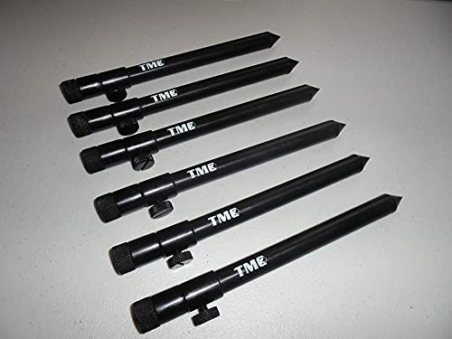 TMC 6 x Aluminium Bank Sticks 20-35 cm Rutenauflage, Buzz Bar, Alarmanlage, Angeln, 16 mm Durchmesser
