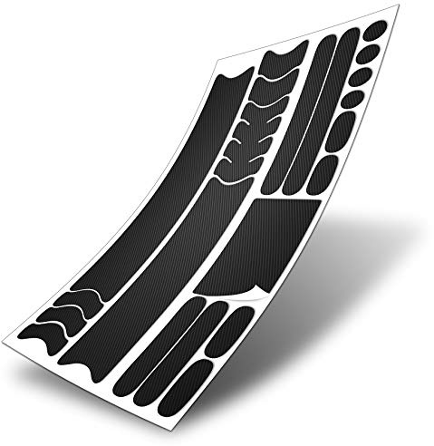 AlphaShield 21 Teiliges Transparent Lackschutzfolie Set Ketten Streben Rahmenschutz Fahrrad K043 (Carbon Schwarz 140µm)