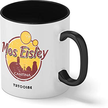 Mos Eisley Cantina Schwarze Innenseite mit passendem Henkelbecher Mug| Lustige Neuheitstassen für Kaffee-Tee 312ml