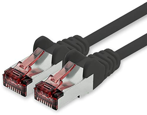 1CONN Cat6 Netzwerkkabel 20m schwarz Ethernetkabel Lankabel Cat6 Lan Netzwerk Kabel Sftp Pimf Patchkabel 1000 Mbit s