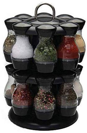 zaizai Carrusel De Especias Especiero Giratorio Contenedores De Especias Estante De Plástico para Especias con 16 Tarros De Especias