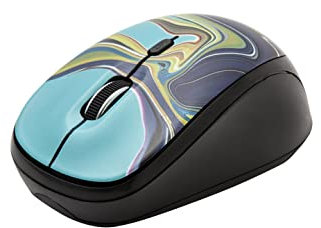 Amazon Basics Wireless Mouse, Canvas Doodle Design, Multipal Blue, 9.58 cm x 5.59 cm x 4.06 cm