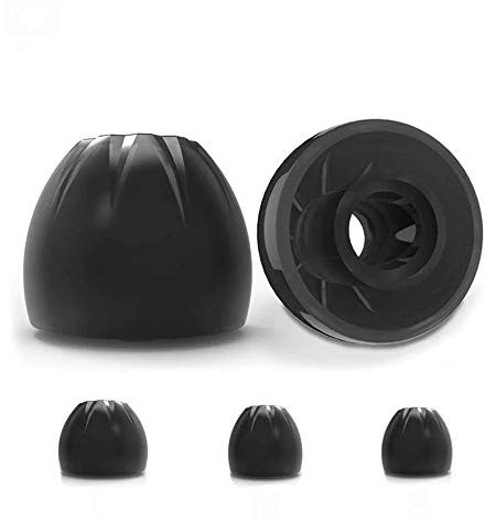 KZ Almohadillas de repuesto para auriculares, 3 pares de almohadillas de silicona Starline para auriculares intraurales (negro), S, M, L (SL1)