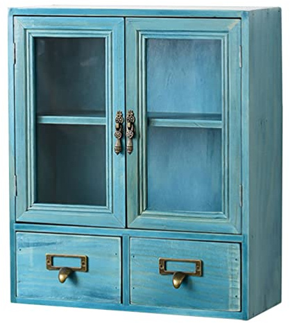 Schubladenbox mit Glasfenster, Blau, Aufbewahrungsbox | Schulanfang Deko, Aufbewahrungsbox für Schreibtische, Schmuckorganizer