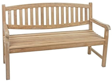 Gartenbank Anna Bank 150 cm für 3 Personen Holzbank Sitzbank Teakholz Natur für Balkon Terrasse Garten