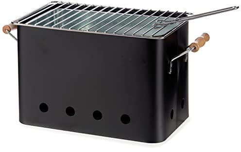 TIENDA EURASIA - Barbacoa Portatil de Carbón, Barbacoa de Hierro y Zinc, Barbacoa de Carbon Pequeña (Rectangular)