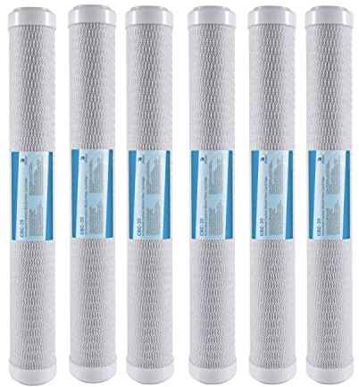 6 x Bellerofonte Carbon Block CTO 20 10 microns Filtre à eau pour systèmes d'osmose inverse pour tasse de filtre