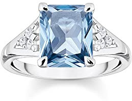 THOMAS SABO Damen Ring Aqua Stein Silber 925 Sterlingsilber TR2362-059-1