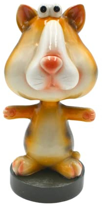 Dekohelden24 Brillenhalter als Katze auf Sockel, Brillenständer, Brillenablage aus Polyresin, Größe ca. 14 cm