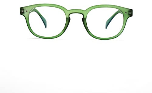 Muunel Blue Light Reading Glasses with Essilor Anti-glare Coating, Anton UVAllBlue™, HD Vision, Green Square Frame for Men, Power +1.25 Hipermetropie