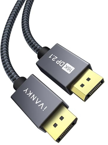 IVANKY 16K DisplayPort Kabel, DP Kabel 2.1 3M Grau