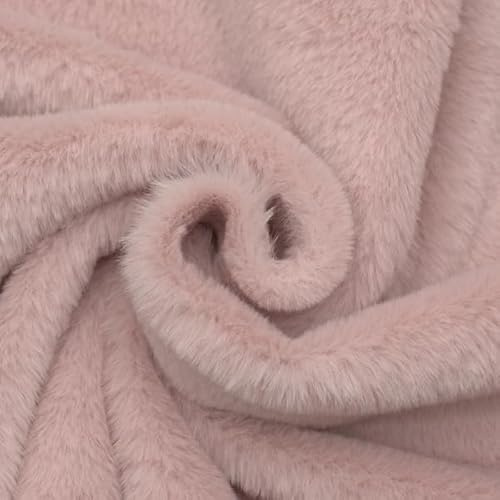 STOFFKONTOR Kunstfell Meterware in Alt-Rosé zum Nähen – 160 cm Breit, 100% Polyester, Kuschelweich & Quer-elastisch, Florhöhe ca. 1,0 cm, 590 g/lfm, mit Gewirkerückseite