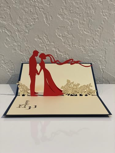 Flying Meow Wedding Couple Celebration 1 3D Pop-Up Card - Handcrafted Greeting Card for Cherished Moments (Wedding Couple 1)