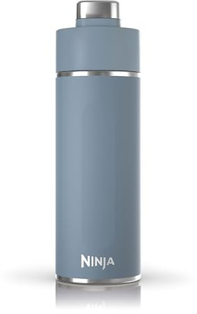 Ninja Thirsti Water Bottle and Flask 700 ML With Leak-Proof Lid, Designed For Carbonated, Hot & Cold Drinks, Ideal For Travel & Sports, Triple Insulated, Stainless Steel Bottle, Blue, DW2401EUUKBL
