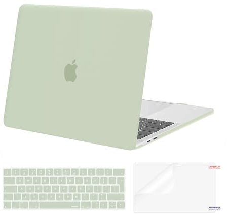 MOSISO Hülle Kompatibel mit MacBook Pro 13 Zoll 2026 2025 2024-2016 M2 M1 A2338 A2289 A2251 A2159 A1989 A1706 A1708, Plastik Hartschale Case&Tastaturschutz&Displayschutz, Salbei Grün