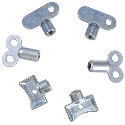 ETHZZLE 6pcs Radiator Bleed Valve Keys Set Extended and Classic Designs, Plumbing Faucet Valves Wrench for Radiator Maintenance and Water Tap Repair
