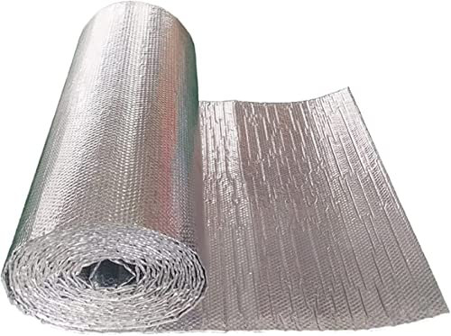 Luftpolsterfolie aus Aluminium, Isolierfolie für Heizkörper, reflektierende Folie, Isolierrolle, doppelte Luftpolsterfolie, Aluminiumfolie, Heizkörper Isolierfolie (Größe: 1 x 3