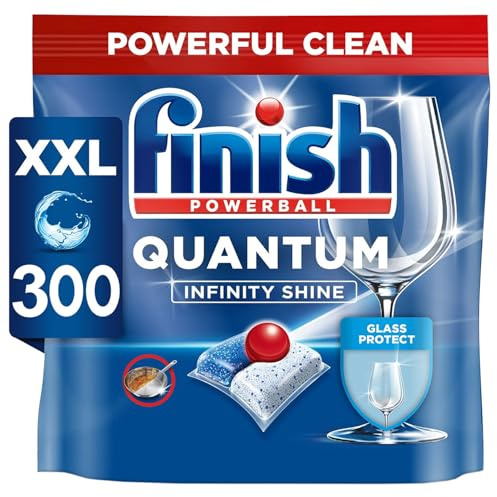 Finish Quantum Infinity Shine - Pastillas para lavavajillas a granel, aroma regular, 300 tabletas para lavavajillas para una limpieza profunda y un brillo brillante
