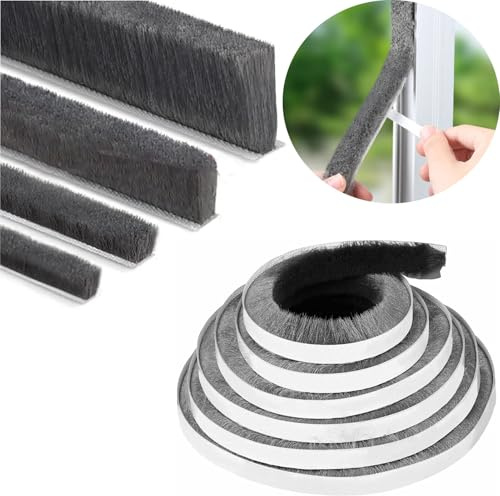 Strong Adhesive Brush Weather Stripping for Sliding Windows and Door Frames - Seal Strip for Soundproofing, Dustproof, Waterproof, and Windproof. (0.6 in x 0.4 in x 32.8 FT)