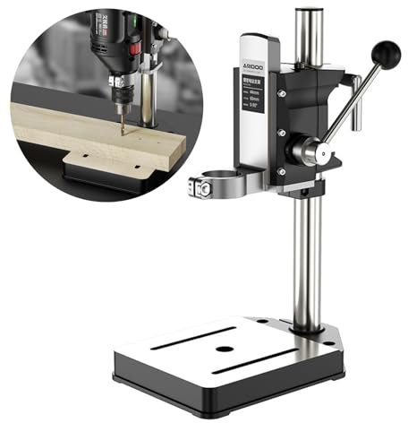 Hand Drill Press Stand, Benchtop Drill Press Workbench, Adjustable Punch Stand, Repair Tool with Aluminum Alloy Base, Integrating Drilling, Grinding and Cutting Functions in One