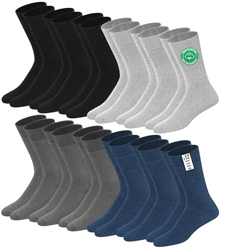 SOXCO calze da uomo in cotone 43-46 Multicolore, Confezione da 12 Paia