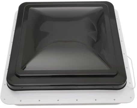 RjcdOPL Ventana de ventilación Techo para Caravana y Autocaravana, con Mosquitera y Ventilador Integrado, Plástico, 420 x 420 mm
