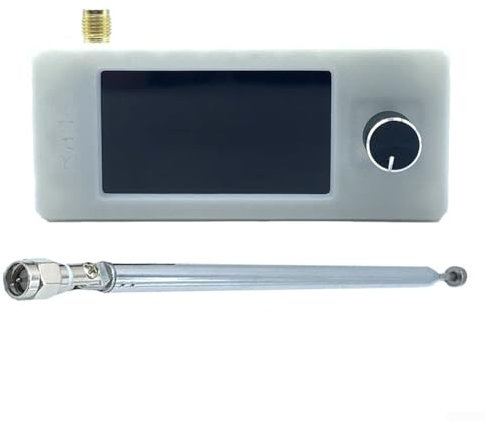 Bärbar SI4732 radio, SI4732 ficka DAB radio 0,5-108 MHz, mini-radiomottagare med bärbar ögla antenn, inbyggt 800 mAh batteri (vit-dragstång)