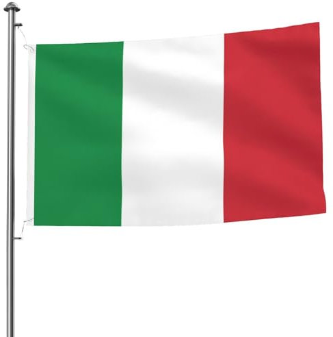Bandera italiana de doble cara de 5 x 8 pies, pancarta resistente para exteriores y jardín, perfecta para decoración de interiores y exteriores