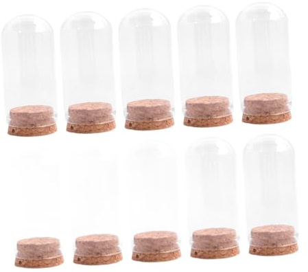 F Fityle Lot de 10 Cloches Verre Bonbonnière, Décoration en Verre Borosilicate, Accessoires légers Affiché, 3x6 cm