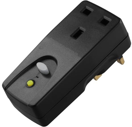 Fuhjythy 13A RCD Plug Safety RCD Adaptor,with Circuit Breaker Safety Protection for Pool Pump, Power Pressure Washer UK Plug