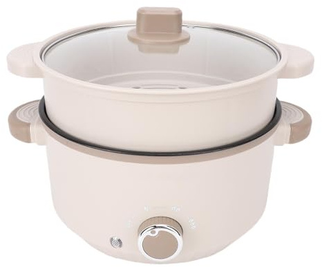 Hot Pot elettrico, pentola elettrica da 3 litri con rivestimento antiaderente, cestello per il vapore, pentola da viaggio portatile multifunzionale grande capacità Shabu Shabu