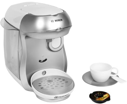 Theo Klein 9231 Bosch Tassimo Happy Kaffeemaschine I Mit Sound, Wassereinfüllmöglichkeit und Wasserdurchlauffunktion I Maße: 20 cm x 16 cm x 20 cm I Spielzeug für Kinder ab 3 Jahren