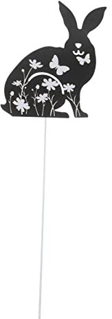 TOYANDONA Garten Kaninchen Deko Schild Metall Osterdeko für Außenbereich Dekorativer Gartenstecker Hübsches Häschen Ornament für Terrasse für Ostern