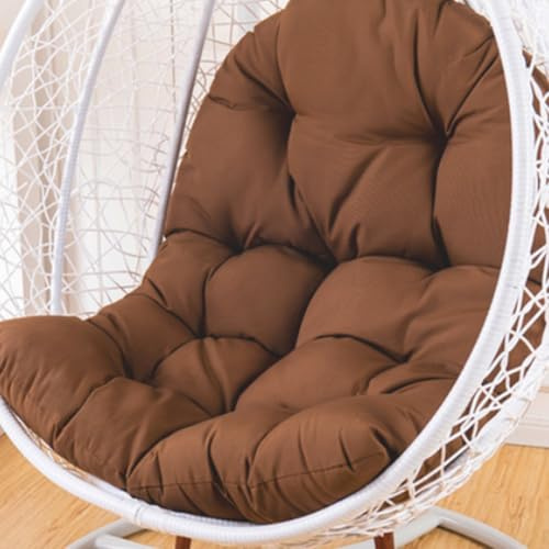 Aocase Cojin Impermeable para Columpio Huevo Cojín para Silla Colgante de Ratán Suave y Duradero, Cojín de Silla Papasan, para Jardín Columpios Interiores Exteriores Sofás Bancos,Café,120×80cm