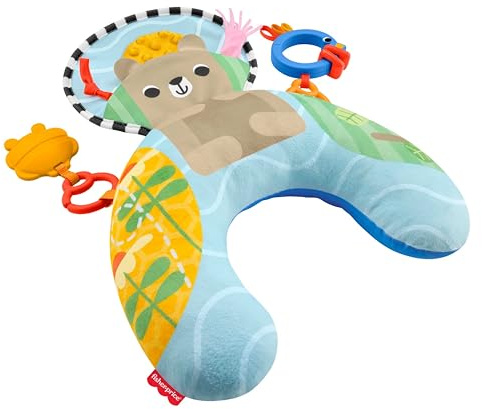 Fisher-Price Tummy Wedge kudde – Stödjande Kudde, Kontrasterande Texturer, 2 Leksaker