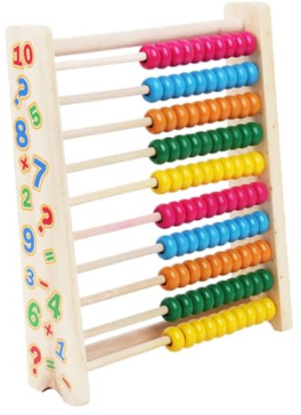 Yardwe Teiliges Holz Mathematikspielzeug Bunter Rechenrahmen mit Perlen für Lernspielzeug zur Frühen Bildung Ab Jahren Zufällige Farbe Zufällige Farbe