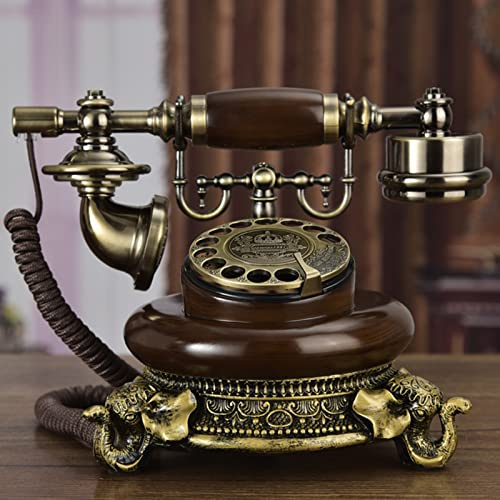 WDWDW Teléfono Fijo con Cable Retro, marcación Rotatoria con función de remarcación, teléfono clásico Vintage Antiguo para el hogar y la Oficina, A