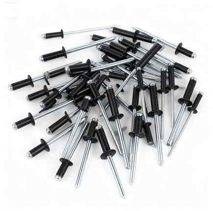 Rivets, Pop Rivets, 90 PCs Large Flange Rivets Aluminium Blind Rivet Open End Rivet for DIY, Metal Tube, Sheet Mounting Wood Plastic Furniture, M4.8 x 20/13/10mm