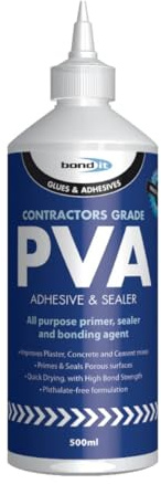 Bond It Contractors PVA Adhesive & Sealer – 500ml | Multi-Purpose Primer – Sealer & Bonding Agent | Improves Plaster – Cement & Concrete Mixes | High Bond Strength – Quick Drying – Phthalate-Free
