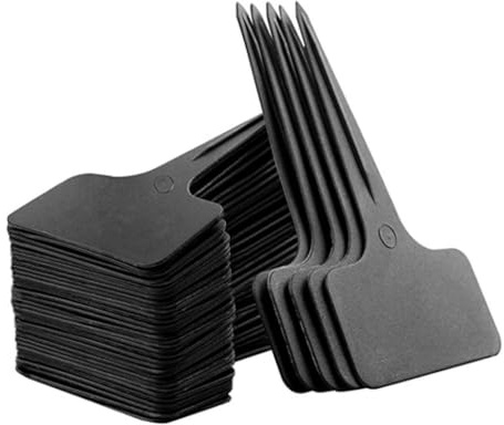 Etichetta segna piante, Etichette per piante a forma di T Etichette in plastica impermeabile Fiori Verdure Piastra plug-in 10x6 cm 100 pezzi, Cartello da giardino