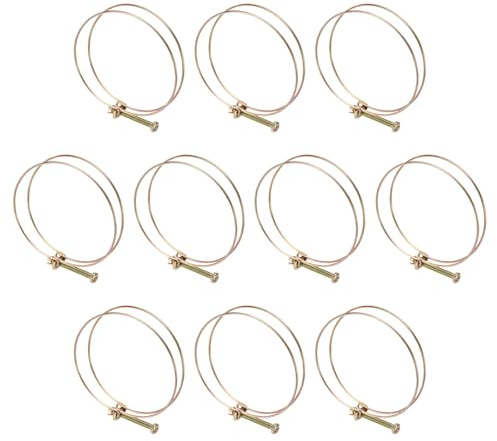 sourcing map 10pcs Adjustable Double Wire Hose Clamp 94-100mm Carbon Steel Wire Hose Clips Pipe Tube Clamps for Dust Collection Rubber PVC Pool Pump Hose