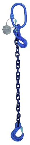 Grade 100 1-Leg Chain Sling 10MM With Clevis Sling Hook Lifting WLL 4 T + Shorteners Sling Hook Grade 10 Spec (1 Metre EWL)