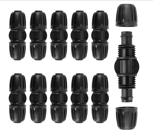 10 Pièces 16mm Raccords D'irrigation Goutte à Goutte, Raccord Tuyau d'arrosage, Adaptateur Droits D'Irrigation Goutte, Connecteurs Droits,pour Jardin, Pelouse, Agriculture, Serres, Économie d’Eau