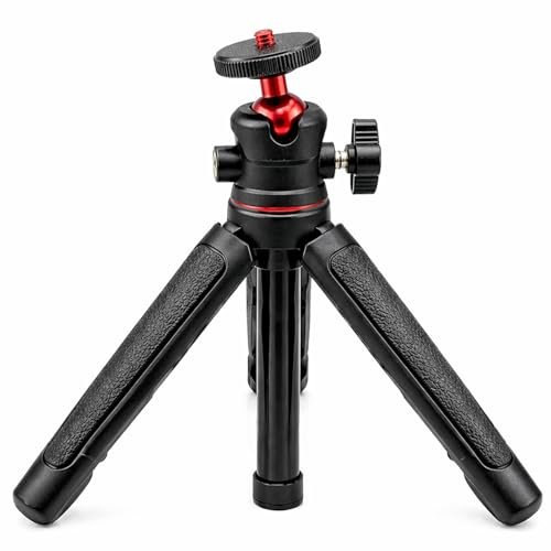 Compact Mini Tripod Small Tripod with 360 Ball Head 1/4 Screw | Portable Desktop Tripod Extendable for Smartphone Action Camera Pocket Camera Lightweight Tabletop Stand for Vlog Selfie Trav