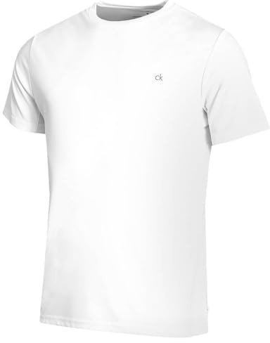 Calvin Klein Harlem Tech Tee golftröja för män, Vitt, XL