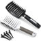 Lictin Spazzola per Capelli Curva con setole di Cinghiale - 2 Pezzi con 4 Clip per Capelli,Adatta Styling a Capelli Lunghi, Fini, Ricci o Lisci, Crespi, Mossi
