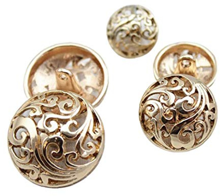 Ruluti 10pcs 18mm Bouton Vêtements, Rétro Creux Bouton À Coudre Ronde en Forme De Bouton en Métal pour Hommes Femmes Blazer, Manteau, Uniforme, Chemise, Veste De Costume