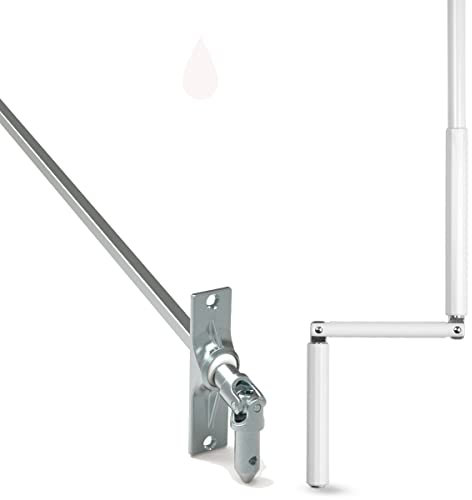 Rolladen Kurbelstange, Kurbel für Rolladen Rollo, Rolladenkurbel |120cm weiß inkl. Gelenklager mit Ø12mm Zapfen | Gelenklager 45° 4Kant