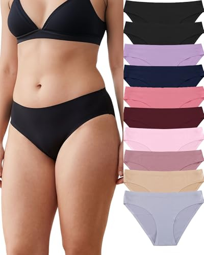 FINETOO 10er Pack Seamless Slips Damen Nahtlose Unterwäsche Sexy Hipster Panties Women Unterhosen Bequem Dessous Frauen Underwear Mehrpack