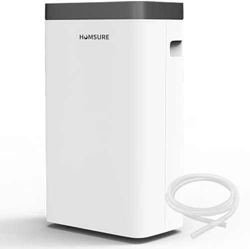 Luftentfeuchter 16L, Entfeuchter elektrisch, Luftentfeuchter Keller für Räume bis zu 122m³/25m², mit 1.2M Ablaufschlauch, Timer, 10 J. Gar.